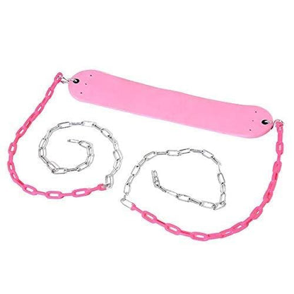 Pink Swing Seat - Heavy Duty Chain Plastic Coated - Playground Swing Set Accessories Replacement Gift Box Set Birthday Gift