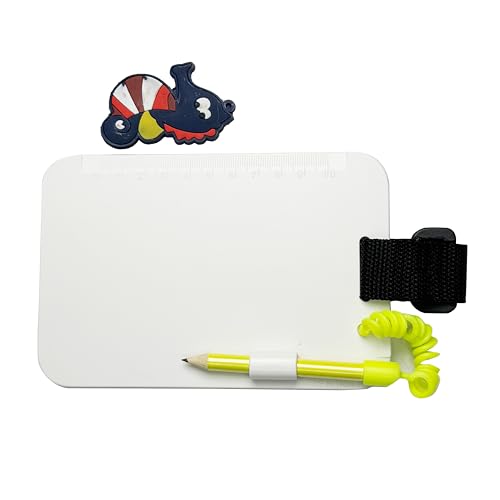 Scuba Choice 6" x 4" Diving Slate with Clip & Graphite Pencil – Waterproof Reusable Underwater Writing Pad for Scuba Diving, Snorkeling, Freediving and Diving Lessons