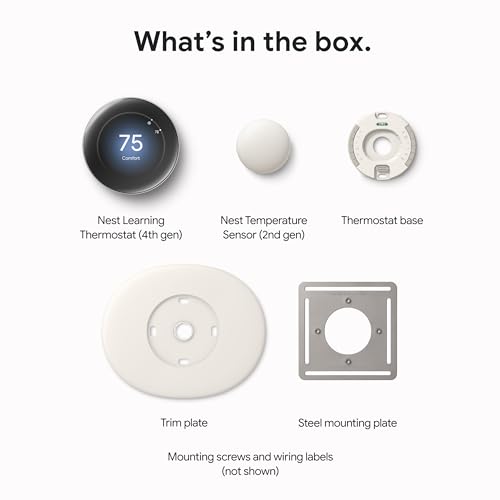 Google Nest Learning Thermostat (4th Gen, 2024) with Nest Temperature Sensor - Energy Saving Smart Thermostat - Works with Alexa, Apple HomeKit and Google Home App - Polished Gold