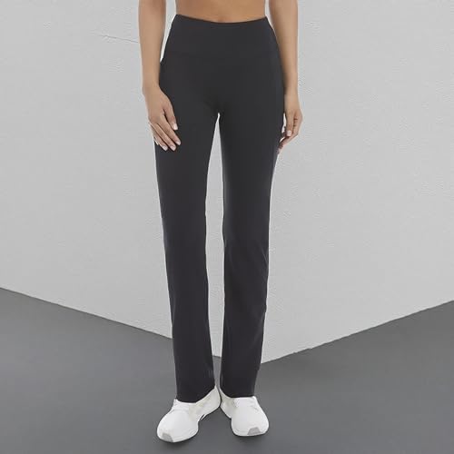 Jockey Women's Premium Pocket Slim Flare Yoga Pants, Deep Black, X-Large