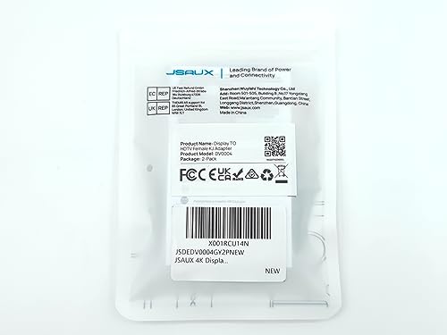 JSAUX 4K DisplayPort to HDMI Adapter 2-Pack, DP PC to HDMI Monitor Converter Video UHD 2K@120Hz,4K@30 DP to HDTV Male to Female Uni-Directional Adapter Compatible with Dell, Lenovo, HP,GPU, AMD -Grey