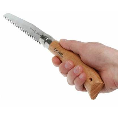 Opinel Folding Saw - Gardening and Camping Folding Carbon Steel Saw with Beechwood Handle