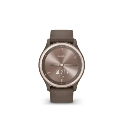 Garmin vivomove Sport, Hybrid Smartwatch, Health and Wellness Features, Touchscreen, Cocoa