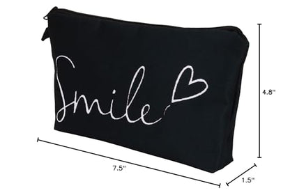 Aiphamy Cute Travel Makeup Bag Cosmetic Bag Small Pouch Gift for Women (Smile)