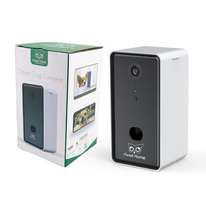 Owlet Home Pet Camera with Treat Dispenser/Tossing for Dogs/Cats, Smart Dog/Cat Camera, Free App, 2.4G & 5G WiFi, 1080P HD Live Video, Auto Night Vision, 2-Way Audio, Motion Alert, No Monthly Fee