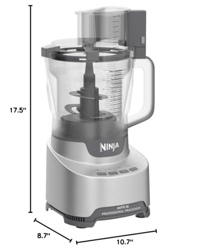 Ninja Food Processor, Professional XL, 1200 Peak-Watts, 4-in-1, Chopping, Slicing/Shredding, Purees, Dough, 12-Cup Processor Bowl, 2 Blades & 2 Discs, Feed Chute/Pusher, Black, NF701