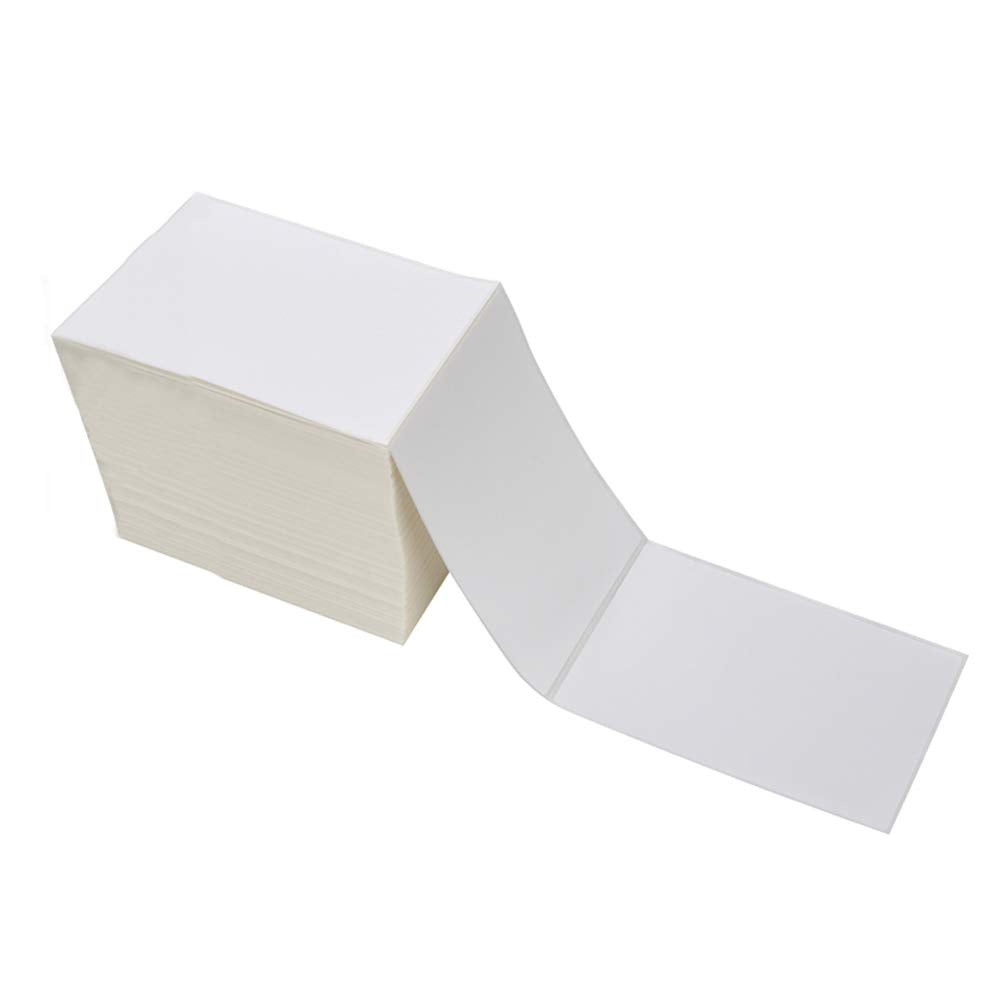 9527 Product Fanfold 4 x 6 Direct Thermal Labels White Perforated Shipping Label, 500 Labels per Stack,1 Stack