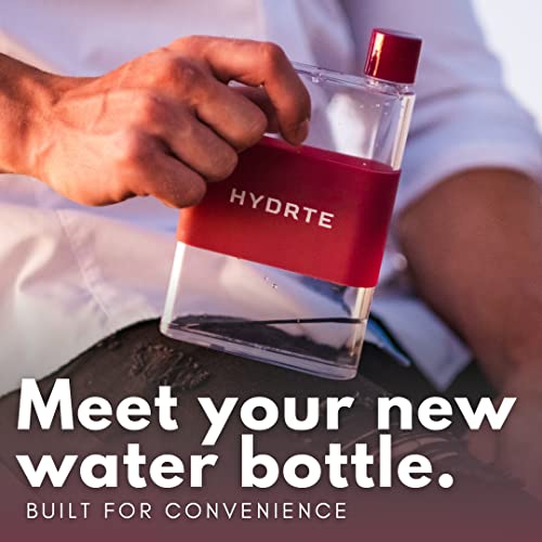 Hydrte Flat Water Bottle 16.2 oz, Leak Proof and Slim Design, The Purse Water Bottle, Cute Water Bottles made for Women and Men, BPA Free Square