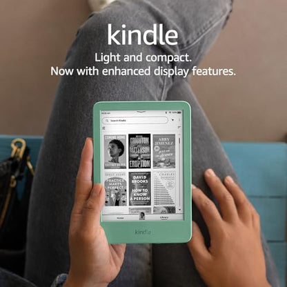 Amazon Kindle 16 GB (newest model) - Lightest and most compact Kindle, now with faster page turns, and higher contrast ratio, for an enhanced reading experience - Matcha