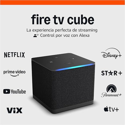 Amazon Fire TV Cube (newest model) with AI-powered Fire TV Search, Hands-free streaming device with Alexa, Wi-Fi 6E, 4K Ultra HD