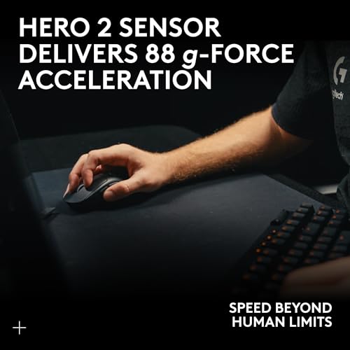 Logitech G PRO X SUPERLIGHT 2 Wireless Gaming Mouse, 60g Pro-Grade with 5 Programmable Buttons, 44k DPI Sensor, 8kHz Report Rate, USB-C Charging for PC/Mac - Black