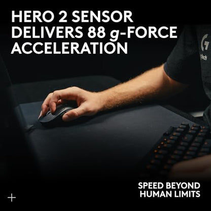 Logitech G PRO X SUPERLIGHT 2 Wireless Gaming Mouse, 60g Pro-Grade with 5 Programmable Buttons, 44k DPI Sensor, 8kHz Report Rate, USB-C Charging for PC/Mac - Black