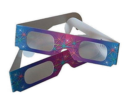 Fireworks Diffraction Glasses (50 Rainbow Spectrum Frames + 1 Exclusive Bonus Pair) - Foldable Paper/Cardboard Frames - 51 Glasses Total