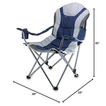 ONIVA - a Picnic Time Brand Portable Reclining Camp Chair, Navy ,39.25" l x 10" w x 9" h