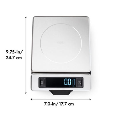 OXO Good Grips 11-Pound Stainless Steel Kitchen Scale with Pull-Out Display - Black