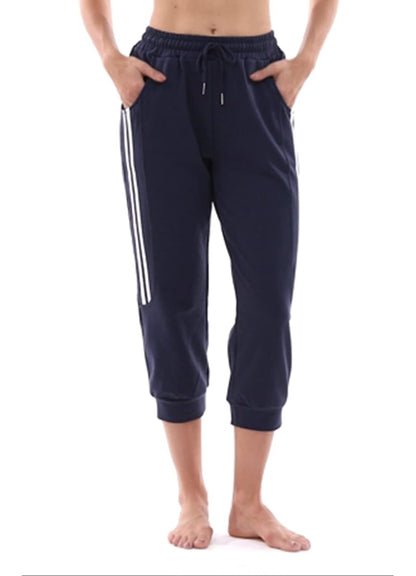 KDi Women's Shorts Jogger Sweatpants Running Trousers Tracksuit Capri Pants (XL, 1# Navy Blue)