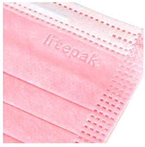 Litepak 125-Pack Disposable Face Mask Premium Comfort Earloops with Dispenser Box (Pink)