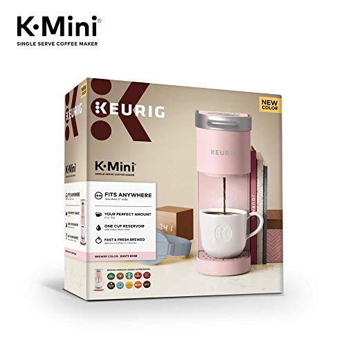 Keurig K-Mini Single Serve K-Cup Pod Coffee Maker, 6 to 12oz Brew size, with Cord Storage, Perfect for Small Spaces, Dusty Rose