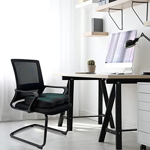 Amazon Basics Comfortable Seat Cushion for Office Chairs, Gel Enhanced Memory Foam, Black