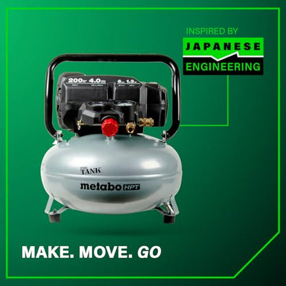 Metabo HPT Air Compressor, THE TANK, Portable Pancake Air Compressor 200 PSI, 6 Gallon Tank, Versatile for Use with Framing, Siding, Finish, Brad or Roofing Nailers, EC914S