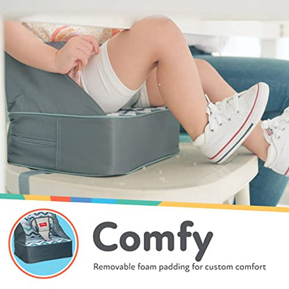 Nuby Easy Go Booster Seat - Travel Booster Seat for Babies and Toddlers - Holds Up to 35 Pounds - 9+ Months - Gray