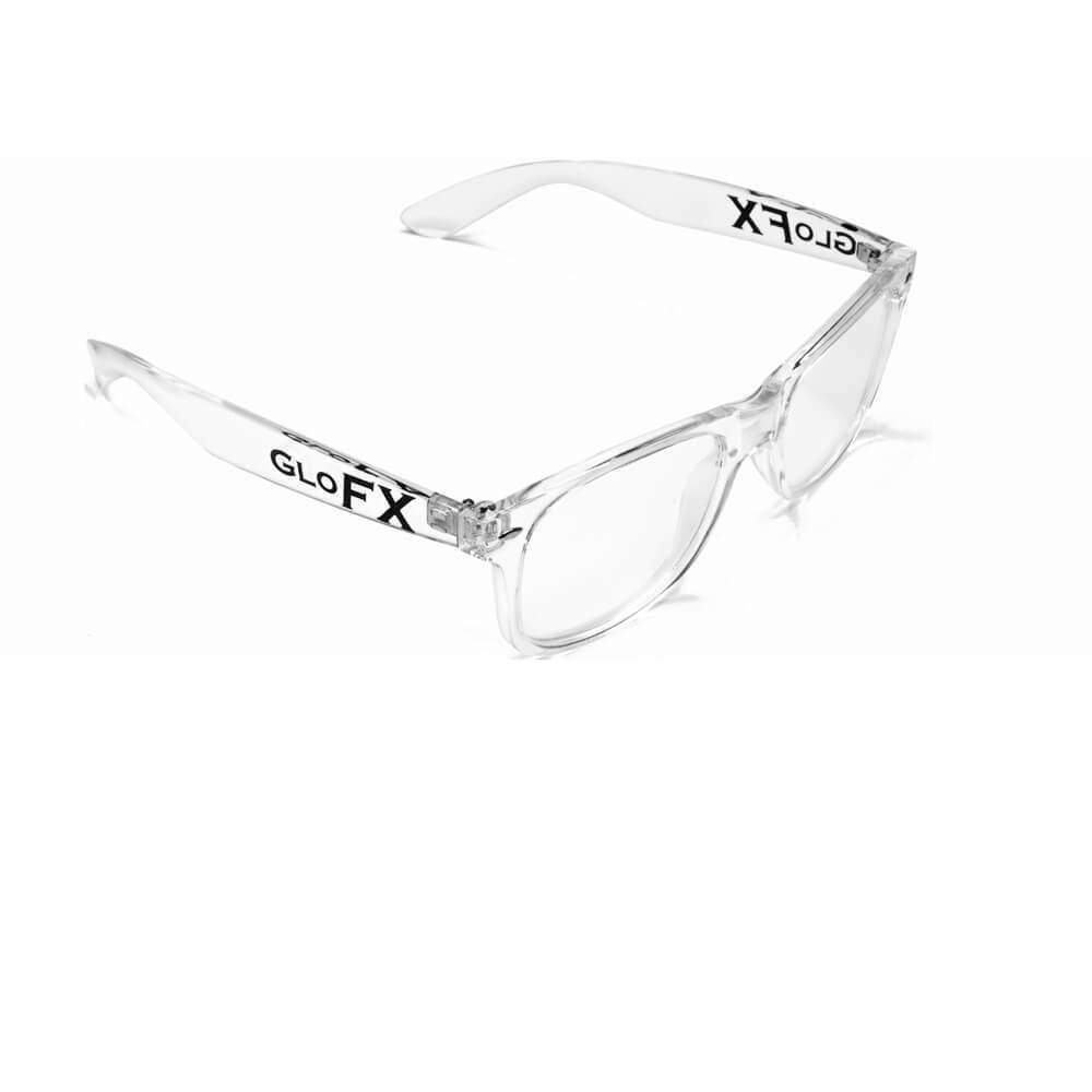 GloFX Ultimate Diffraction Glasses - Clear - 3D Prism Rainbow Effect - Great Edm, Festival, Concert, Fireworks, Christmas Lights, and Rave Accessory - Clear Frames