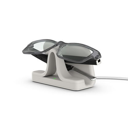 Amazon Echo Frames, an Alexa device (newest model), Smart glasses with Alexa, Modern Rectangle frames in Charcoal Gray with blue light filtering lenses