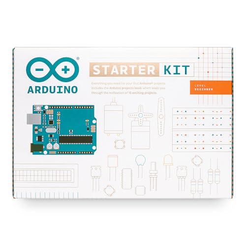 Official Arduino Starter Kit [K000007] – 12 DIY Projects with Electronic Components & English Projects Book – Original Kit from Italy