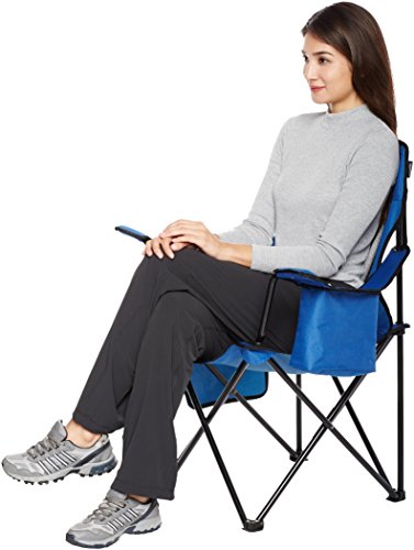 Amazon Basics Camping Chair, Large, Mesh Back, Blue