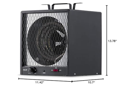 Newair 5600W Portable Electric Garage Heater - Heats Up to 600 sq. ft. with 6-Foot Cord Wrap and Carrying Handle, Space Heater Ideal for Garage, Bedroom, Dorm, and Office