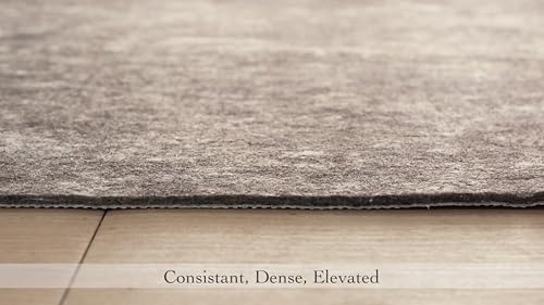 Mohawk Home 4' x 6' Premium Luxury Non Slip Rug Pad 1/4 Thick Dual Surface Felt + Rubber Gripper - Safe for All Floors, Synthetic Fiber, Grey