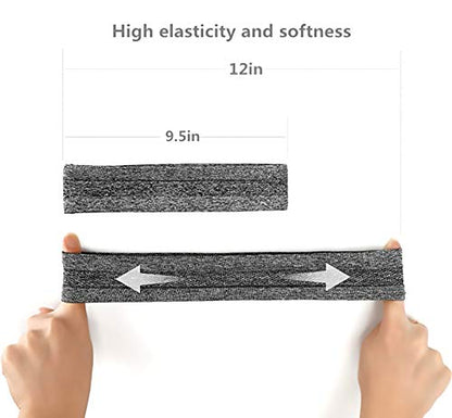 QiShang 6Pack Sweat Bands Headbands for Women Workout, Women's Fashion Non Slip Headband, Moisture Wicking Sweatband for Sports Running Athletic Yoga