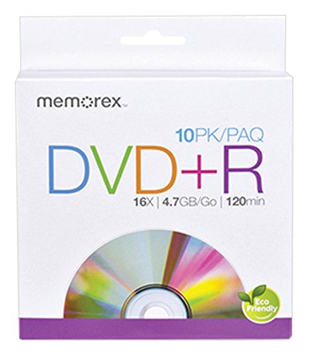 Memorex DVD R 16X 4.7GB/GO 120min (10 Pack, eco friendly)