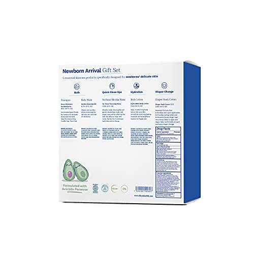 Mustela Newborn Arrival Gift Set - Baby Skincare & Bath Time Essentials - Natural & Plant Based - 5 Items Set