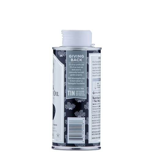 La Tourangelle, Black Truffle Oil, Complex Gourmet Earthy Flavor for Drizzling over Pasta, Popcorn, Vegetables, Potatoes, Soup and More, 8.45 Fl Oz