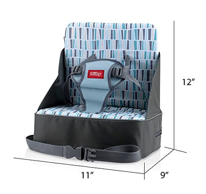 Nuby Easy Go Booster Seat - Travel Booster Seat for Babies and Toddlers - Holds Up to 35 Pounds - 9+ Months - Gray