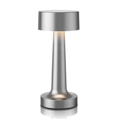 HPUFKOT Portable LED Table Lamp, 3-Levels Brightness Metal Desk Lamp,3 Color Touch Control Rechargeable lamp, Ideal Bedside Lamp for Nightstand,Bedroom, Living Room (Silver)