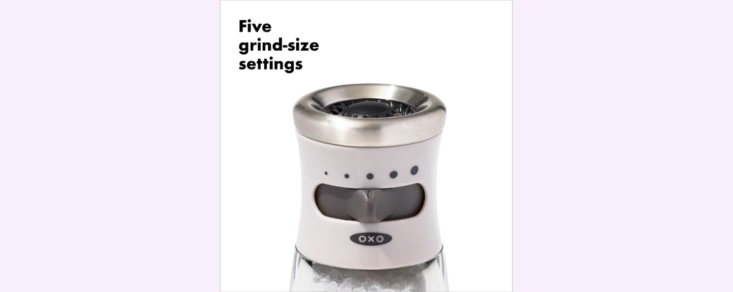NEW OXO Good Grips Contoured Mess-Free Salt Grinder, Gray, One size