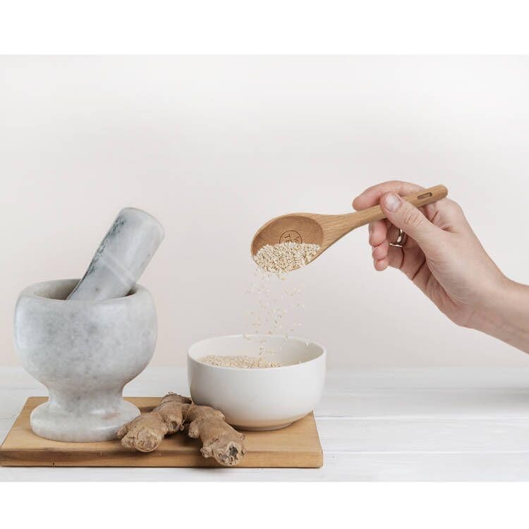 10 Piece Measuring Cups and Measuring Spoons Set, Handcrafted Wood Measuring Cups with Tablespoon Teaspoon Measuring spoons for Dry Ingredients, Natural Wooden Measuring Set for Cooking Baking