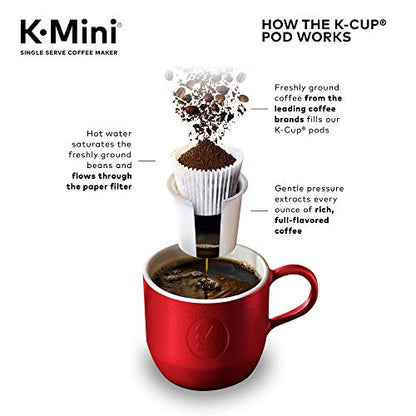 Keurig K-Mini Single Serve K-Cup Pod Coffee Maker, 6 to 12oz Brew size, with Cord Storage, Perfect for Small Spaces, Dusty Rose