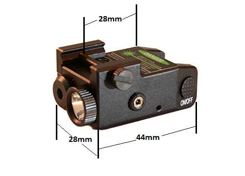 HiLight - Tactical P3XL - 300 Lumens Strobe Flashlight & Single (Green) Laser - Aircraft Grade Aluminum, Rechargeable USB Battery - Rail Mount Light & Precision Laser Class of IIIA, 5mW