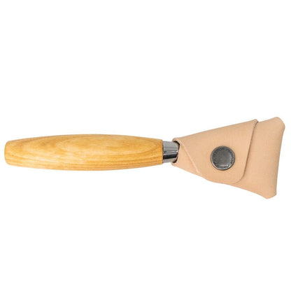 Morakniv 164 Right-Handed Stainless Steel Hook Knife With Leather Sheath For Wood Carving