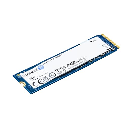 Kingston NV3 1TB M.2 2280 NVMe SSD | PCIe 4.0 Gen 4x4 | Up to 6000 MB/s | SNV3S/1000G