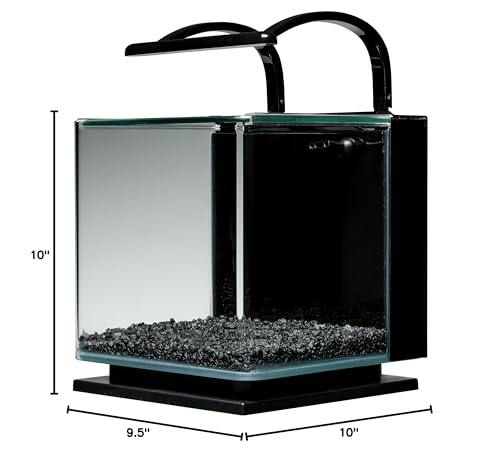 Marineland Contour 3 Aquarium Kit 3 Gallons, Rounded Glass Corners, Includes LED Lighting