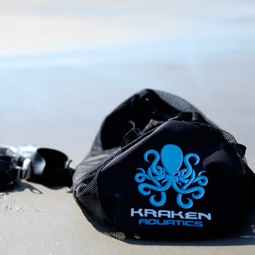 Kraken Aquatics Mesh Duffle Bag with Shoulder Strap | Large Dive Bag for Scuba Diving Gear, Snorkeling, Freediving, Spearfishing, Swimming & Beach | Heavy-Duty Mesh Duffel Bag for Quick Drying | XL