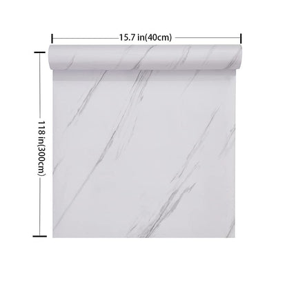 Glossy Marble Paper Granite Gray/White Wallpaper Peel and Stick Wallpaper Self Adhesive Removable Wallpapers 15.8″ ×118″ Waterproof Countertop Paper for Cabinet Countertop Furniture Kitchen Viny Film