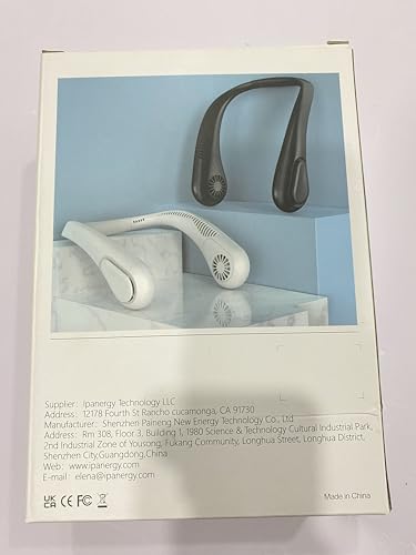 AMACOOL Bladeless Neck Fan Portable Personal Fan 5000mAh Rechargeable Battery Operated Wearable Fan for Women Men Outdoor Sport Travel Patio Garden Work Home Kitchen(Black)