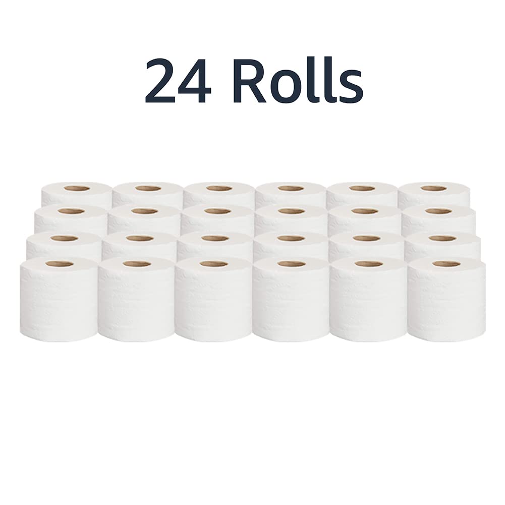 AmazonCommercial 2-Ply White Ultra Plus Individually Wrapped Toilet Paper |Bulk|Septic Safe |Compatible with Standard Dispensers|FSC Certified |400 Sheets per Roll (24 Rolls)(4.1 x 3.6 Sheet)