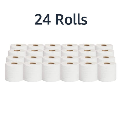 AmazonCommercial 2-Ply White Ultra Plus Individually Wrapped Toilet Paper |Bulk|Septic Safe |Compatible with Standard Dispensers|FSC Certified |400 Sheets per Roll (24 Rolls)(4.1 x 3.6 Sheet)