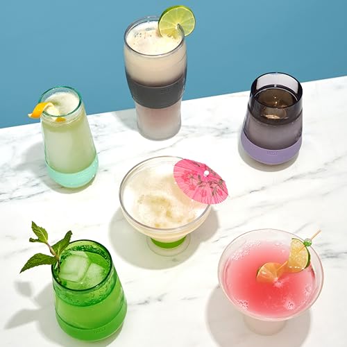 Host Freeze Beer Glasses, Freezable Beer Gifts for Men, Double Wall Insulated Pint Set, Tumbler for Cold Drinks, 16, Set of 2, Gray